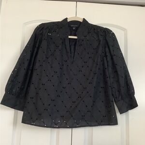 Banana Republic Black Puff Sleeve Blouse